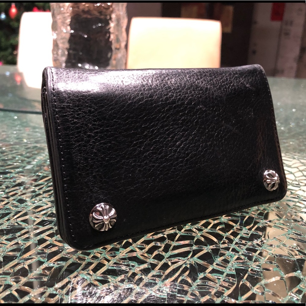 Authentic Chrome Hearts Bi-fold Leather Wallet